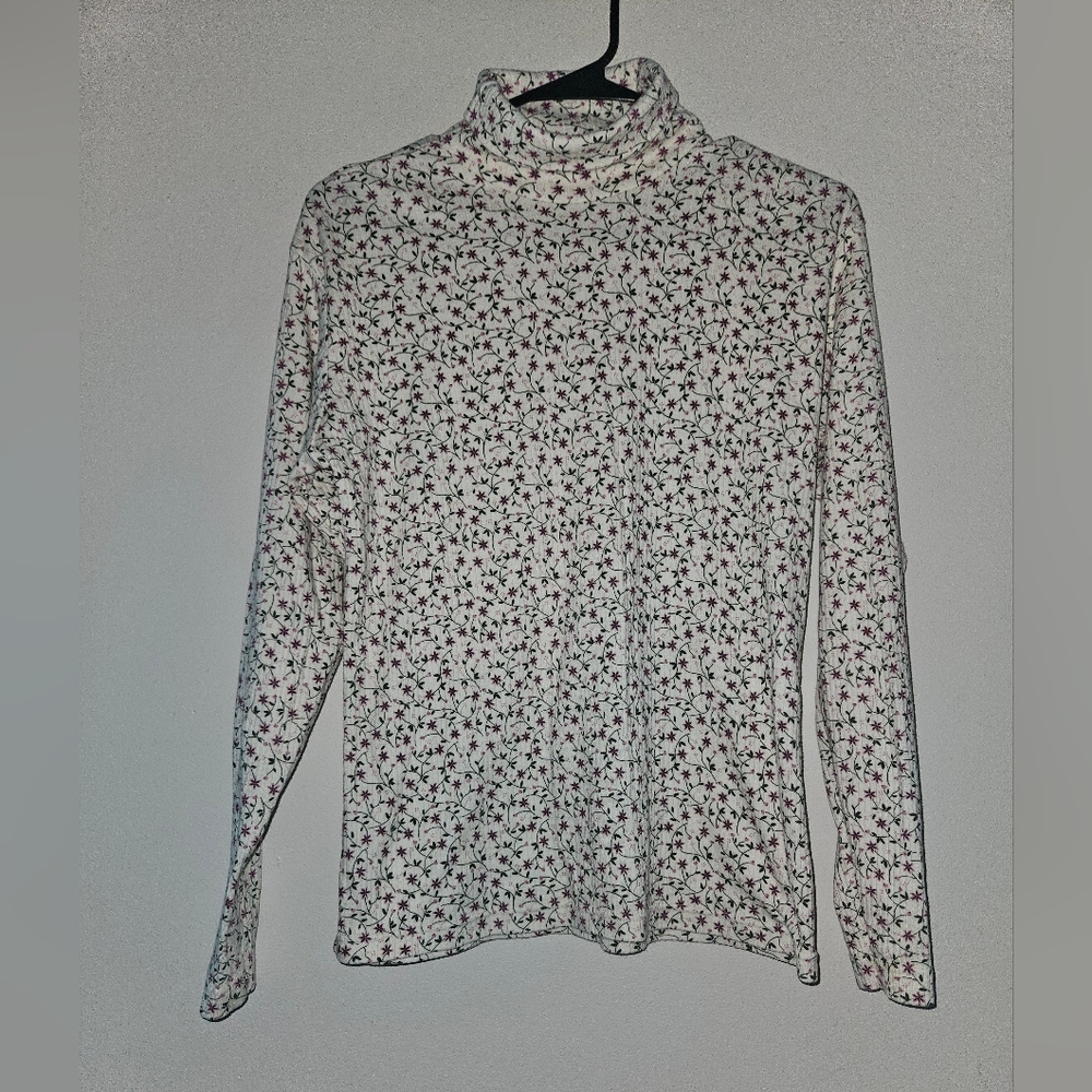 Bobbie Brooks Floral Long Sleeve Turtle Neck Top
